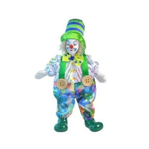 Collectible Ceramic Clown Doll Poseable Body For Theme Party Festival Display