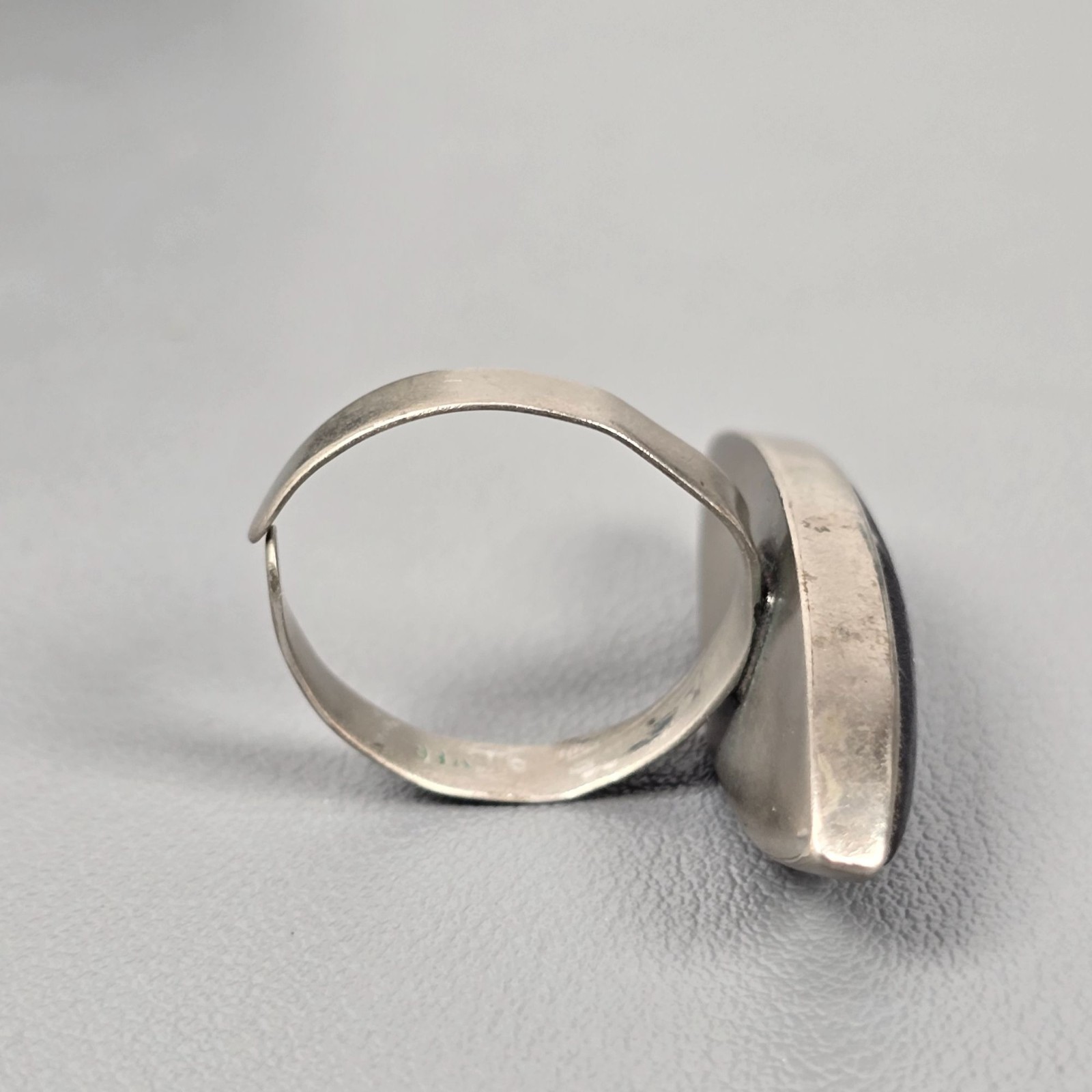 Statement Silver-Tone Adjustable Marquise Black O… - image 6