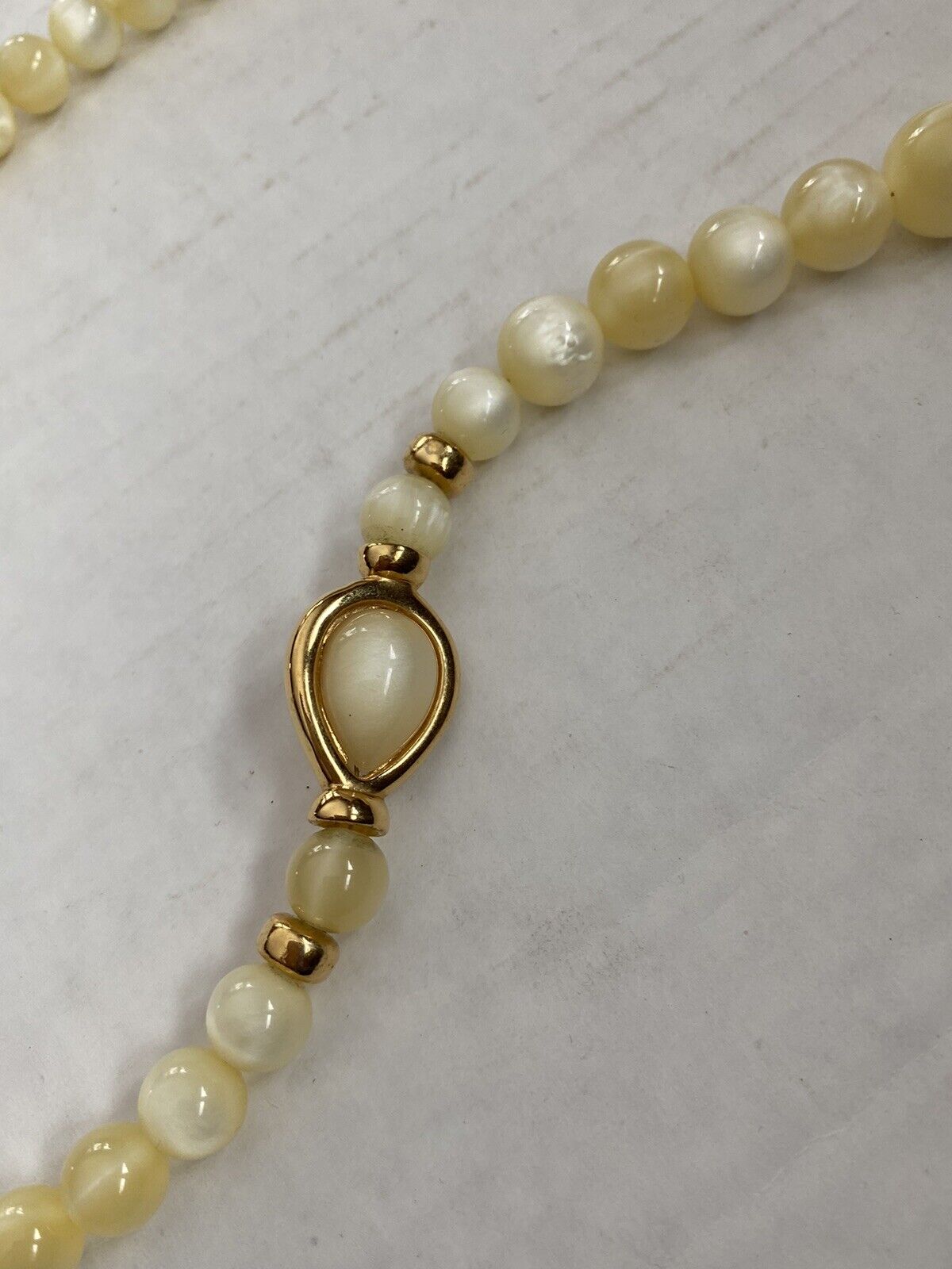 Vtg Napier Mother Of Pearl Graduated Necklace Gol… - image 5