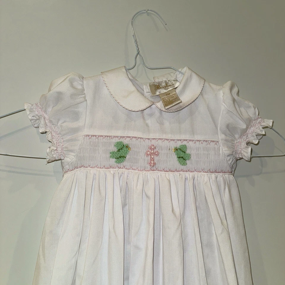 COLECCIÓN ROSALINA 6M Vestido de Bautizo Obispo Calzoncillo Bordado Cruz - Blanco Foto 4 de 4