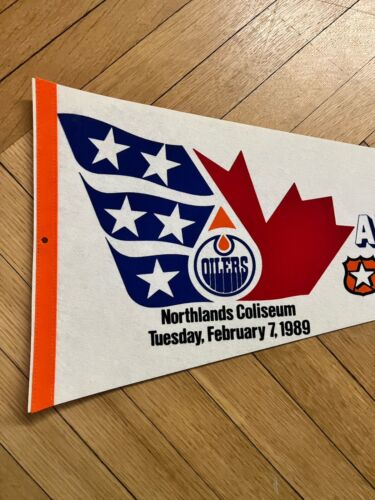 1989 NHL ALL STAR GAME HOCKEY WIMPEL - Northlands Arena - Edmonton - GRETSKY - SEHR GUTER ZUSTAND + - Bild 2 von 2