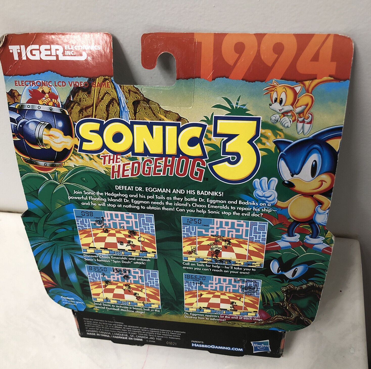 Mini Game Sonic The Hedgehog 3 Tiger Eletronics Retro Hasbro