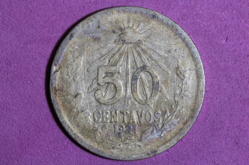 1921 M Mexico 50 Centavos Silver Coin #M22100