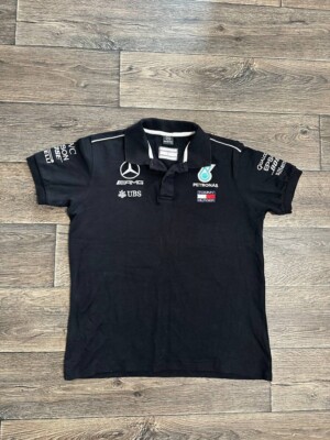 服/ファッション Mercedes-AMG Petronas F1 Team Polo Shirt Black L Mercedes-AMG Team Shirt Tommy Hilfiger Petronas F1 Black Polo Men