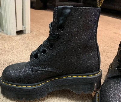 doc martens black glitter