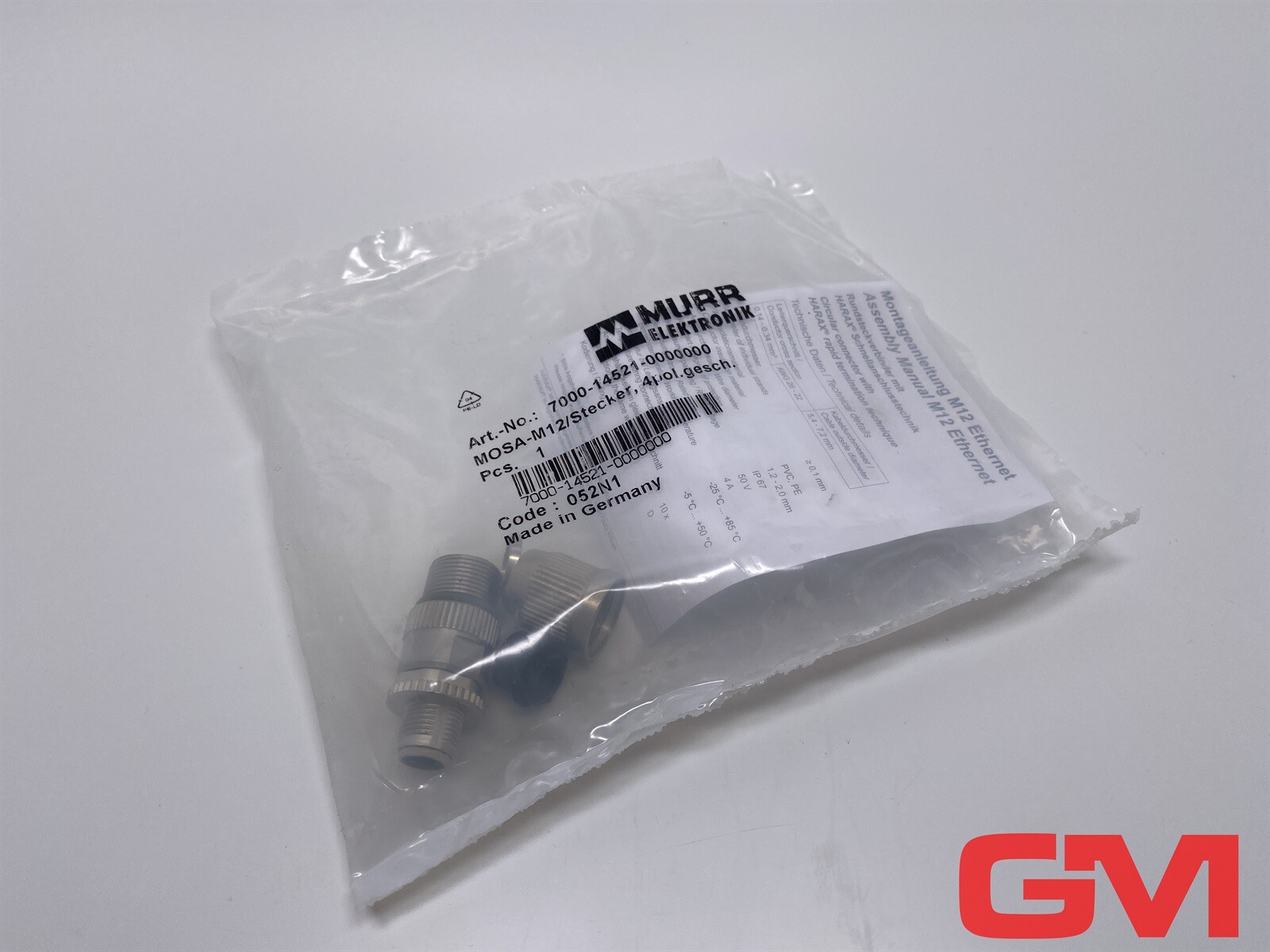 Murr Elektronik Connector 7000-14521-0000000 Male Straight MOSA-M12 Ethernet