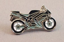 BLACK SPORTS MOTORBIKE ENAMEL PIN BADGE - NEW