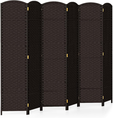 6 Panel Room Divider, 5.6FT Tall Folding Privacy Screen with Hand-Woven Design &