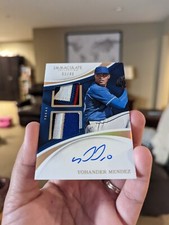 2017 IMMACULATE Gold 3 COLOR Dual Patch 3/40 JERSEY AUTO YOHANDER MENDEZ RANGERS