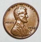 1958 D Lincoln Obverse Wheat Ears Reverse 1 Cent Circulated Coin 7714+