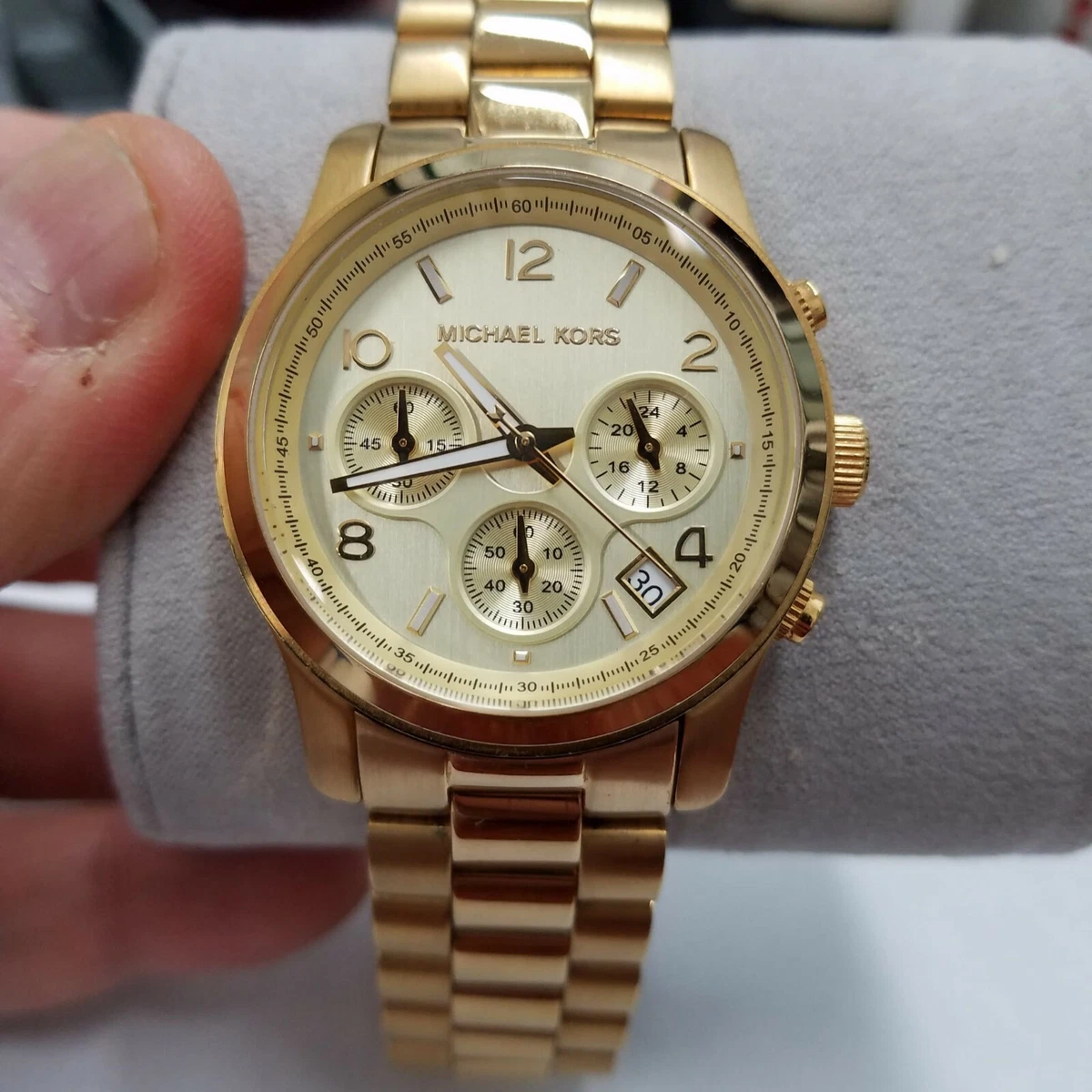 Michael Kors Runway Chronograph Women s Gold Tone Stainless Steel Watch MK5055