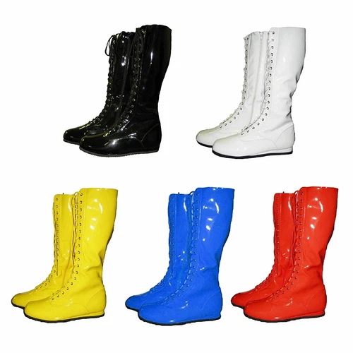 Adult Wrestling Halloween Costume Cosplay Lace-Up Zipper Boots Multiple Color