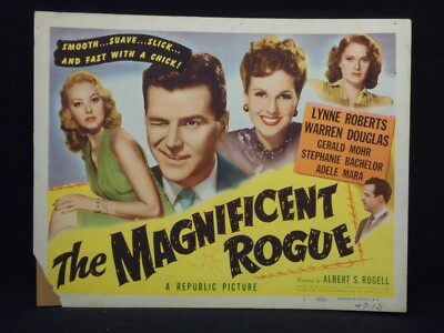 THE MAGNIFICENT ROGUE 1946 Title Lobby Card Adele Mara Lynne Roberts Comedy