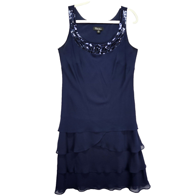 sl fashions embellished tiered chiffon dress SL Fashions Tiered Chiffon Dress with Jacket