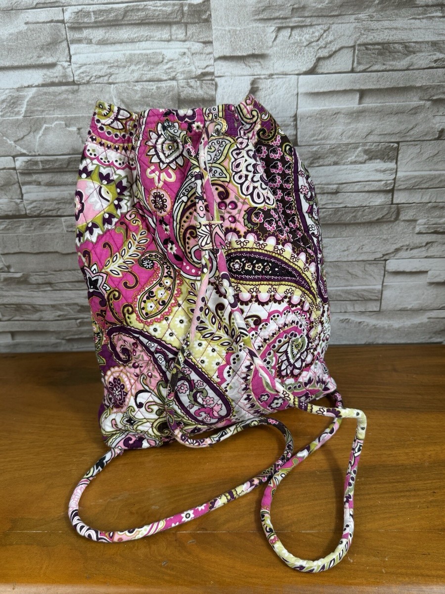 Vera Bradley Very Berry Paisley Drawstring Backpack Retired  display picture 3