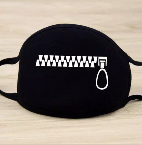 ๐ฅ Cartoon Face Mask ๐ Cover Funny Unisex Teeth Mouth Black 100% Cotton Printed - Picture 3 of 73