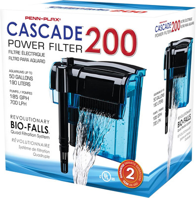 Cascade 200 Power Filter   Hang-On Filter with Quad Filtration   Great for Fr...