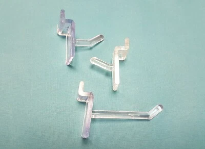 RI-CO Stayput Clear Acrylic Plastic Slat Wall Arms, In-Store Display Hanger / Prongs