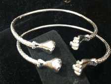 set of west indian sterling silver .925 bangles , baby size