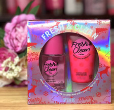 Victoria's Secret Pink   Fresh  Clean Scented Mist  Lotion Gift Set 2.5 Oz ea