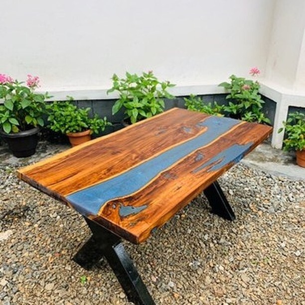 Dining Epoxy Table, Epoxy Garden Table Top, Home Decor Epoxy Table, Acacia  Wood