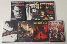 Action 7 DVD Lot Taken 1 & 3, Half Past Dead, 21, Death Sentence, Vantage Point!