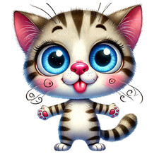 Wall Decal Sticker Funny Cat Wall Sticker 18X18cm Large
