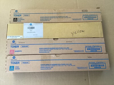 NEW! Lot of 4, Genuine Konica Minolta TN324K/Y/AM/AC Toner Cartridge