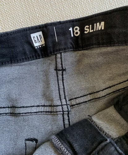 Gap Stretch 18 Slim Junior Girls Black Straight Adjustable Pants - Picture 5 of 9