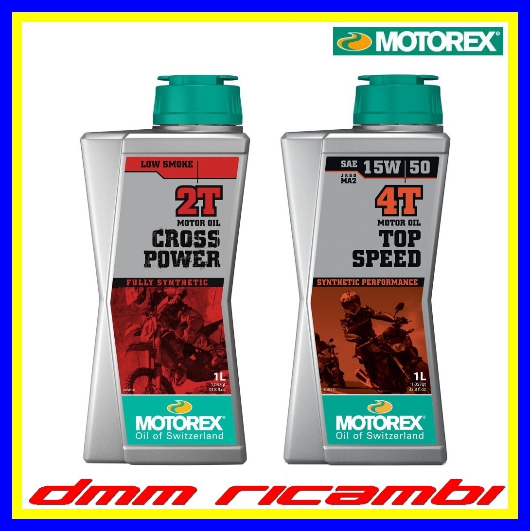 Olio miscela MOTOREX CROSS POWER 2T + TOP SPEED 4T 15W50 cambio frizione RIEJU