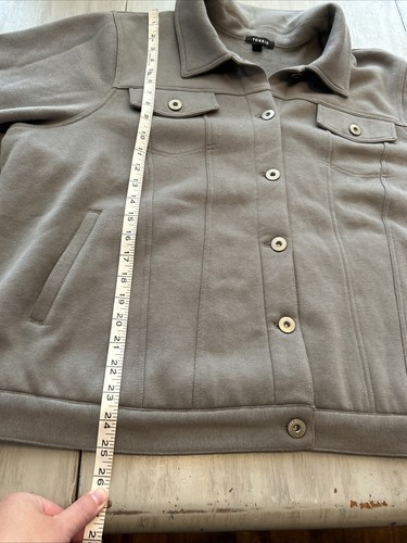 Torrid Gray Fleece Lined Trucker Shacket Jacket Button Up Sz 4x - Picture 7 of 13