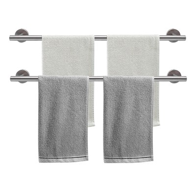 24  2Pcs Towel Bar Rack Holder Hanger Bathroom Toilet Wall Mount Stainless Steel