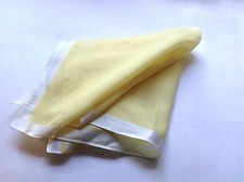 DAKS Men's handkerchief, pocket square finest 100 Cotton Light yellow and white