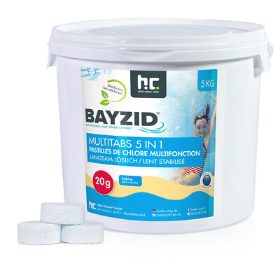 Chlor Multitabs 20g 5in1 - 5 kg - von BAYZID - für Pools Schwimmbad Chlorung