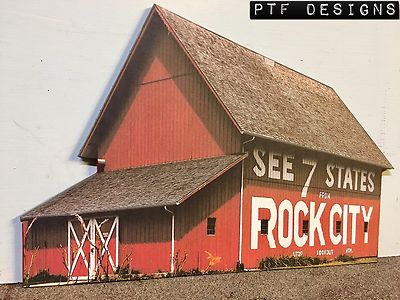 G Scale Scratch Built ''SEE ROCK CITY BARN'' Farm  Front/Flat, 1:24 1:32 LGB PIKO