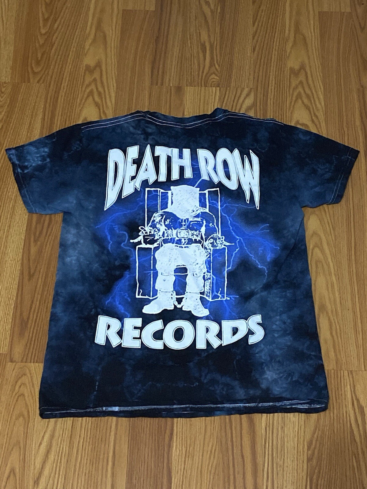 FILA T shirt Death row Records Bleach Tie Dye giunzione a increspatura taglia small
