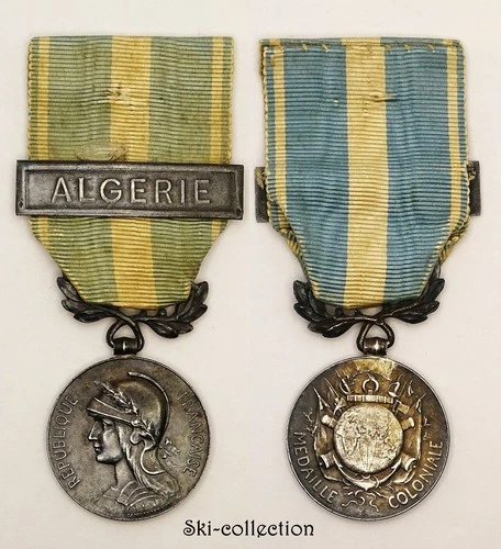 Colonial medal, flap clip ALGERIA. France. Model 1895-1913. Silver