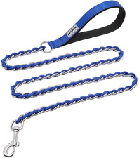 Chew Proof Metal Leash Chain Dog Leash for Medium Large Dogs, Chain Link anti Ch
