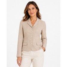 Lauren Ralph Lauren Petite Pink Linen Herringbone Blazer Jacket 8P Button Front