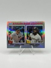 2026 Topps Heritage 2025 Stolen Base Leaders Chrome Refractor Caballero/Cruz #4