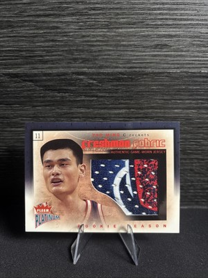 Yao Ming 2002-2003 Fleer Platinum Yao Ming Freshman Fabric Rookie INSANE PATCH