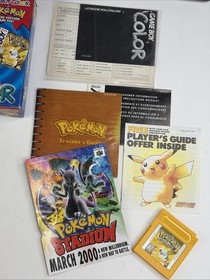 Nintendo Game Boy Color Pokemon Pikachu Yellow Console Complete In Box! READ