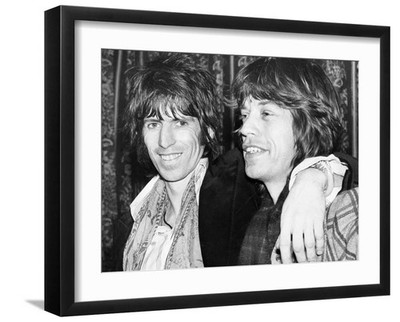 ART.COM Wall Photo Keith Richards and Mick Jagger Celebrate on Black Frame by...