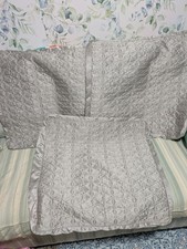 Hotel Collection Set Of 3 Silver Gray Quilted Euro Shams