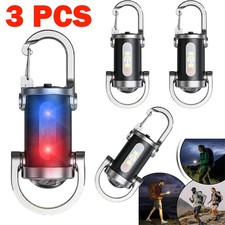 3-PACK Super Bright LED Mini Flashlight USB Rechargeable Pocket Keychain Torch n
