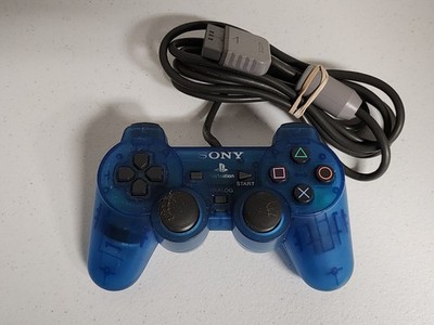 Sony PlayStation PS1 PS2 Ocean Blue Dual Shock Analog Controller SCPH-1200