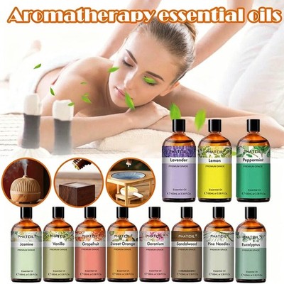 Rein Natur Ätherische Öle 100ml Aromatherapie Duftöl für Diffuser,Luftbefeuchter