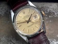 Beautiful 1982 Steel & Solid Gold Quick-Set Rolex Datejust Gents Vintage Watch