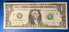 fancy serial number 2021 One Dollar note 5 IN A Row 00000,s plus its a TRINARY — photo 2