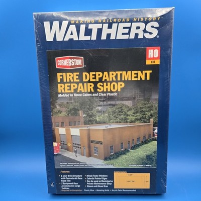 Walthers Cornerstone HO Kit 933-3767 Fire Department Repair Shop  NIB